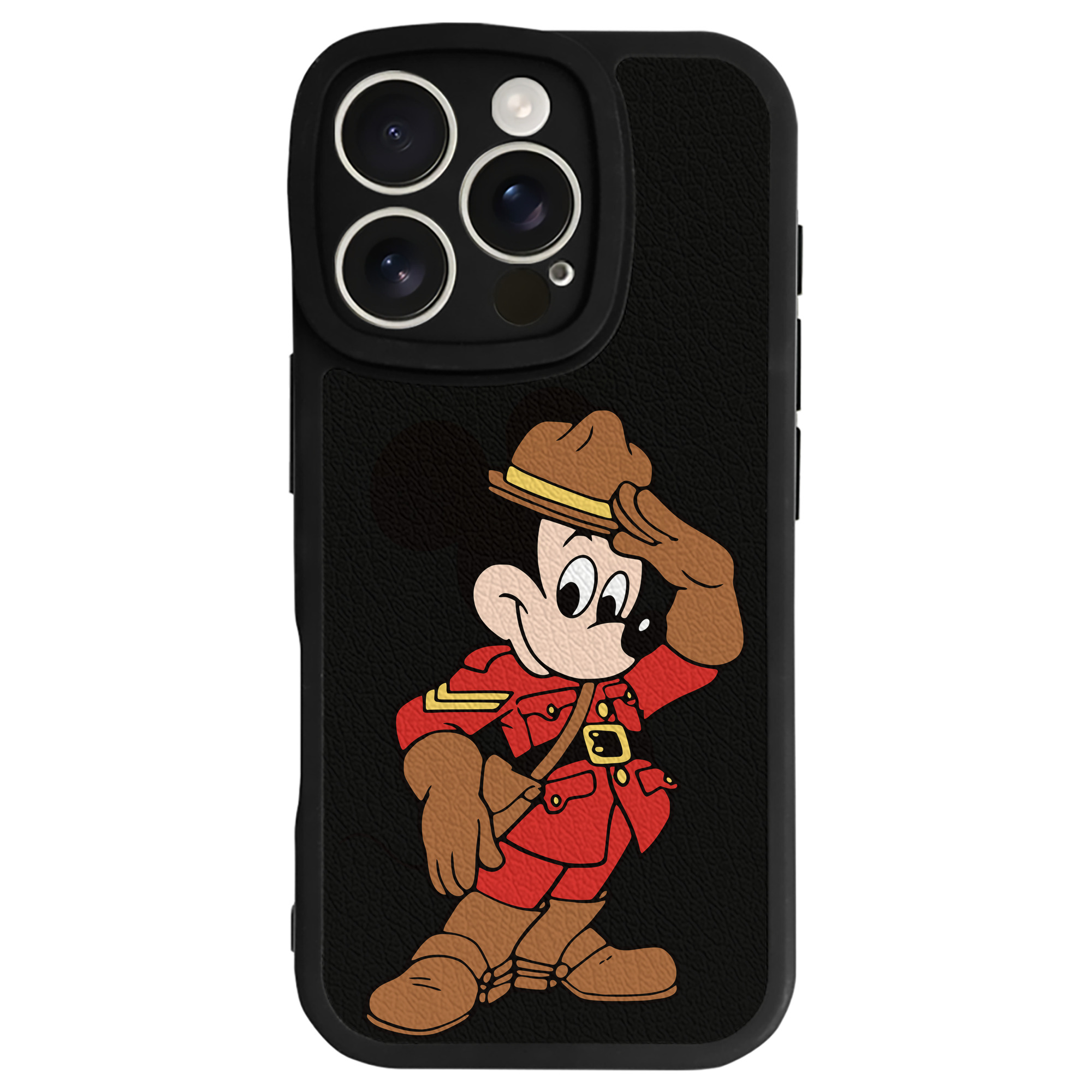 （画像用） ミッキーマウス Mickey Mouse 【iPhone 16シリーズ対応】シリコンスマホケース（レザー調） 材質：シリコン